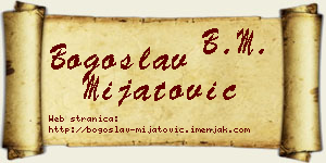 Bogoslav Mijatović vizit kartica